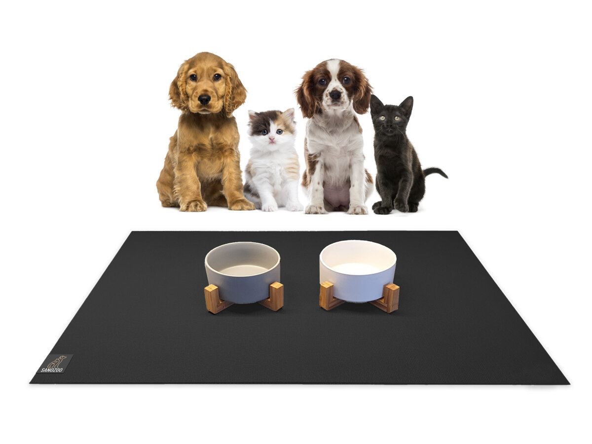 Napfunterlage Für Hunde & Katzen - Antirutsch Matte 60x39cm Mit Lustigen Sprüchen