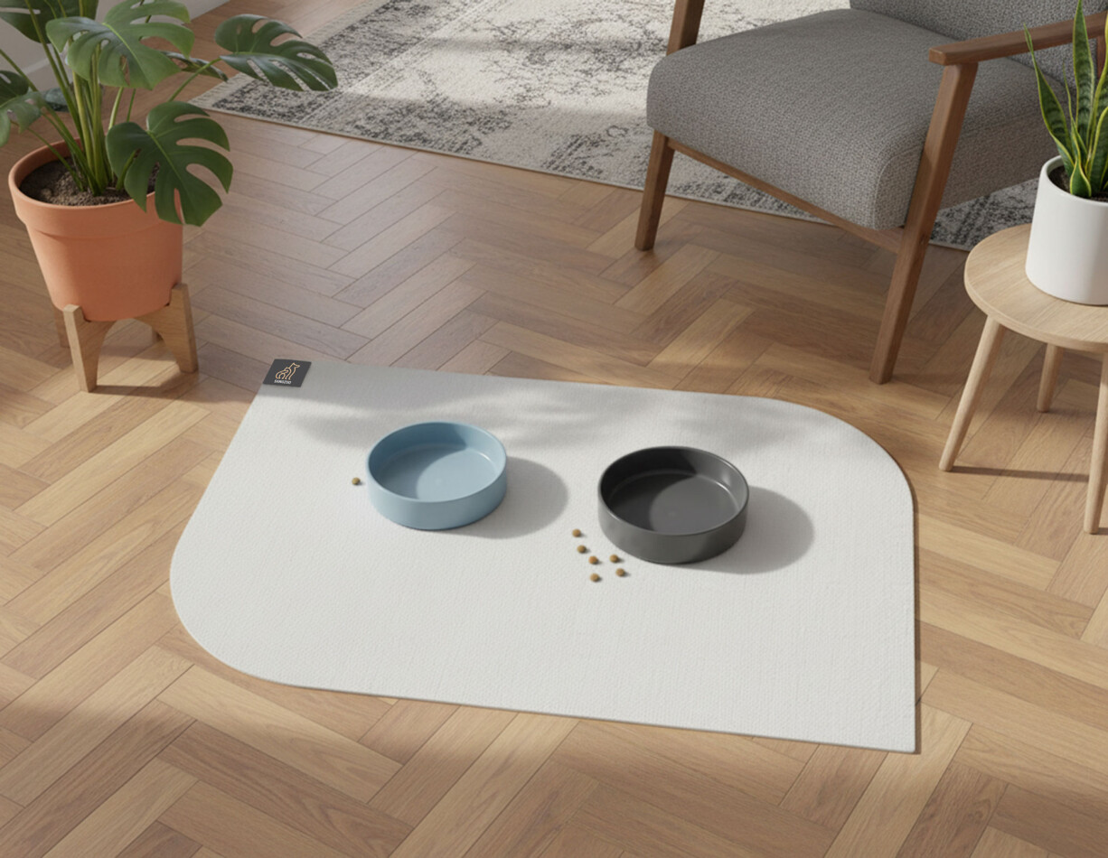 SANOZOO® - Napfunterlage, Öko-Tex, Blatt Hellgrau 60 x 90 cm