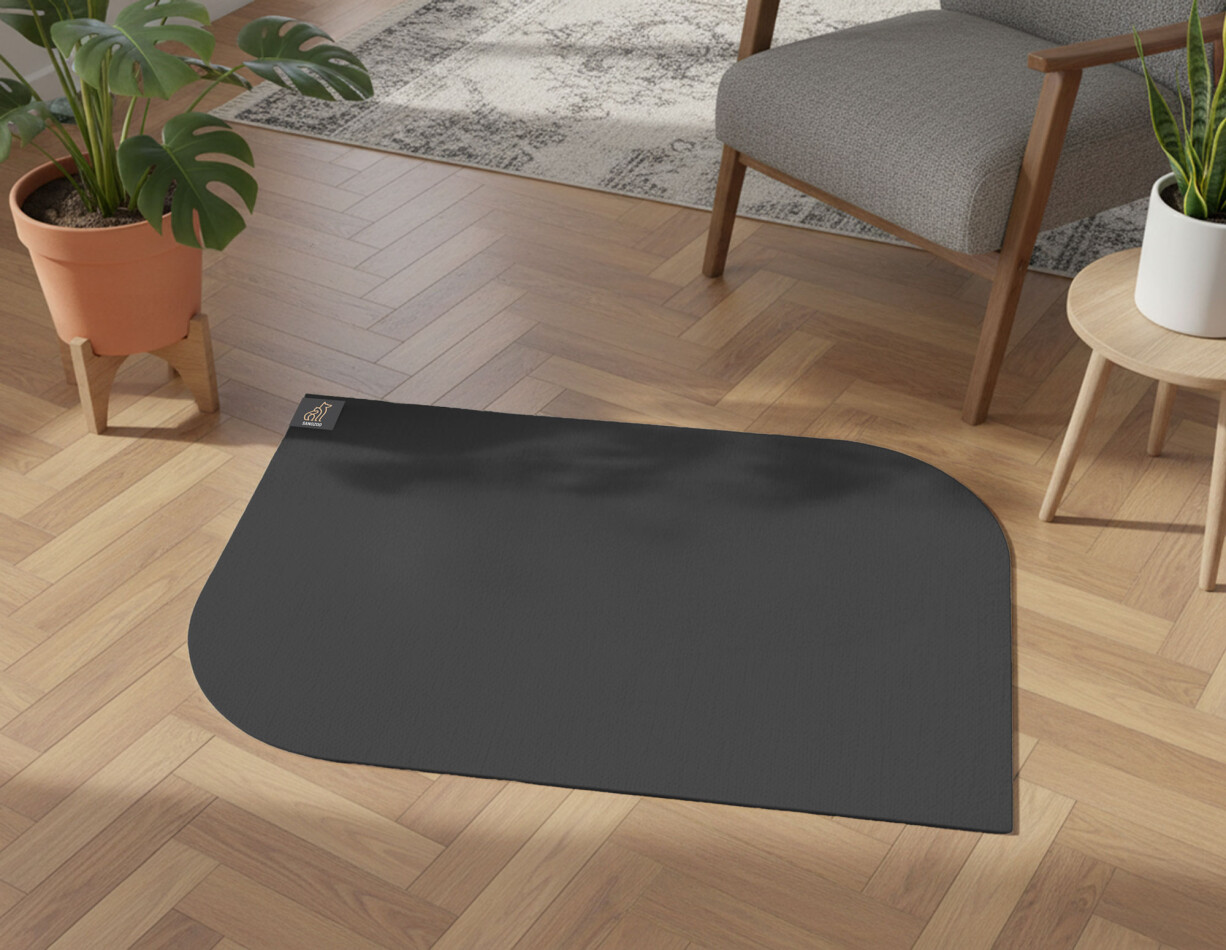 SANOZOO® - Napfunterlage, Öko-Tex, Blatt Grau 60 x 90 cm