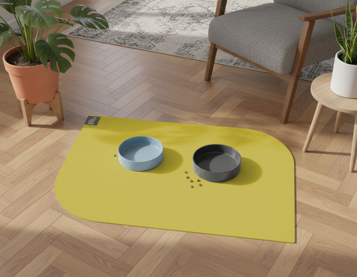 SANOZOO® - Napfunterlage, Öko-Tex, Blatt Mangogelb 60 x 90 cm
