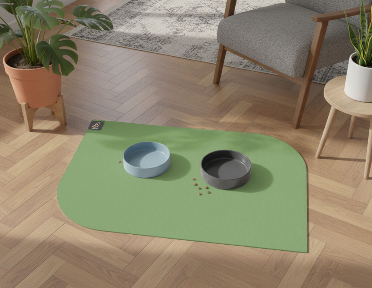 SANOZOO® - Napfunterlage, Öko-Tex, Blatt Olivgrün 60 x 90 cm