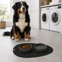 SANOZOO® - Napfunterlage, Öko-Tex, Tropfen 40x60cm Schwarz