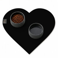SANOZOO® - Napfunterlage, Öko-Tex, Herz 60x60cm Schwarz