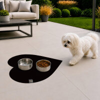 SANOZOO® - Napfunterlage, Öko-Tex, Herz 60x60cm Schwarz