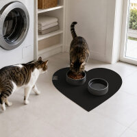 SANOZOO® - Napfunterlage, Öko-Tex, Herz 60x60cm Schwarz