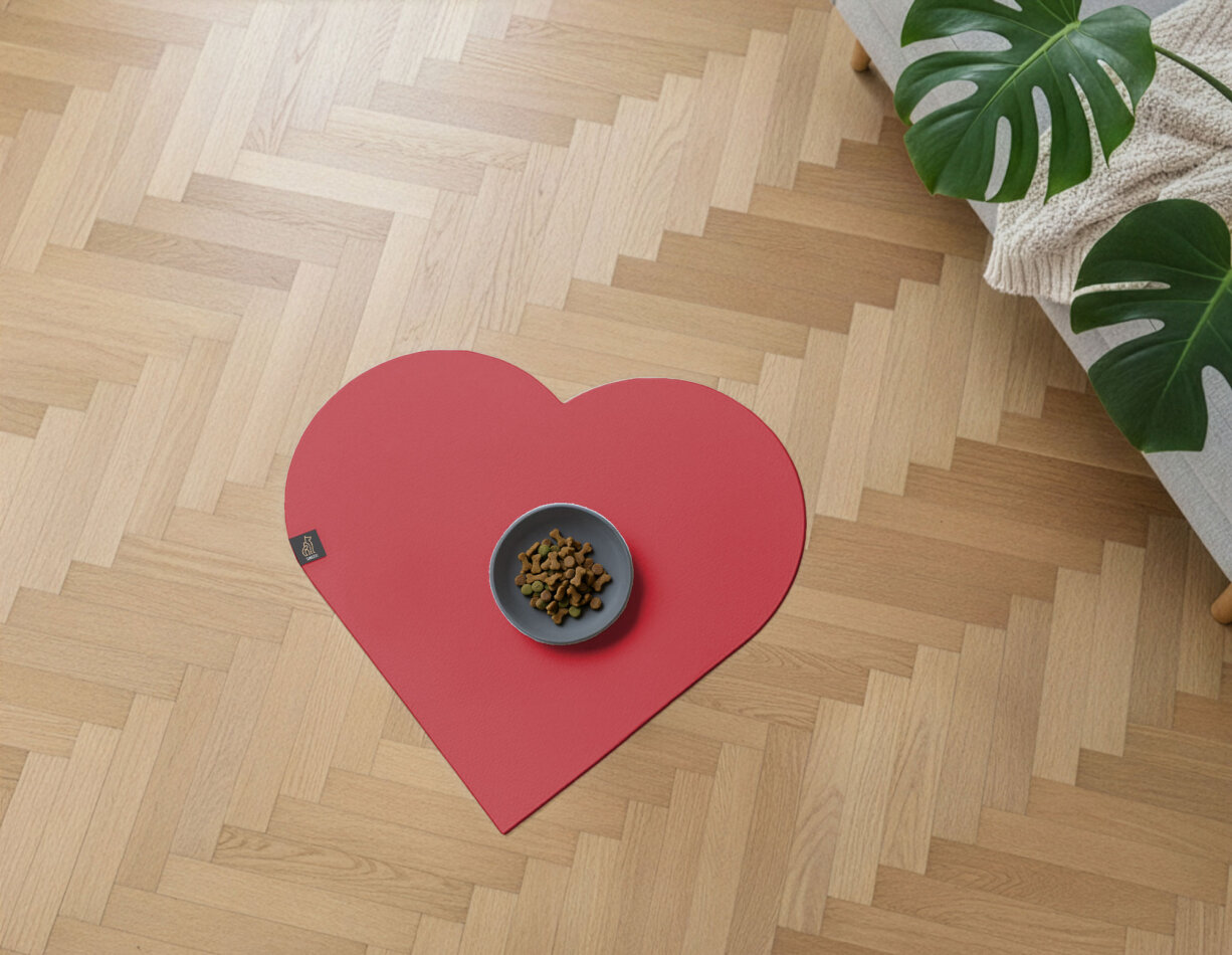 SANOZOO® - Napfunterlage, Öko-Tex, Herz 60x60cm Rot