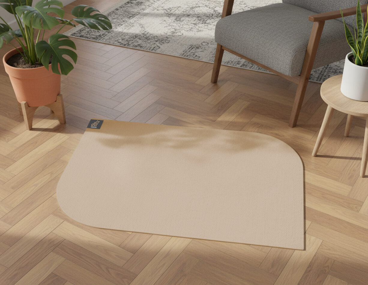 SANOZOO® - Napfunterlage, Öko-Tex, Blatt Sand / Beige  60 x 90 cm
