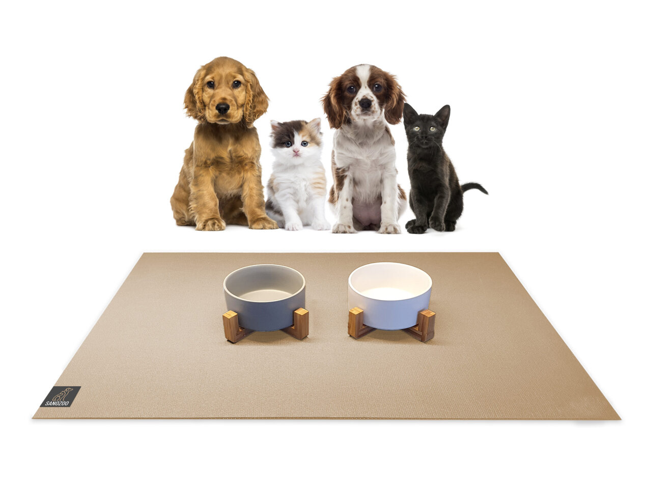 SANOZOO® - Napfunterlage, Öko-Tex, Rechteckig 60 x 60 cm Sand / Beige